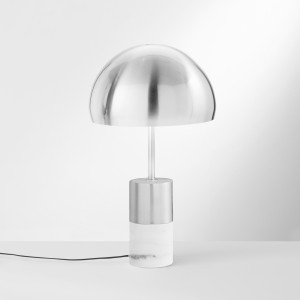Lampada da tavolo IGEA nichel con base in marmo, 2 luci E14, Luce Ambiente e Design - foto 5