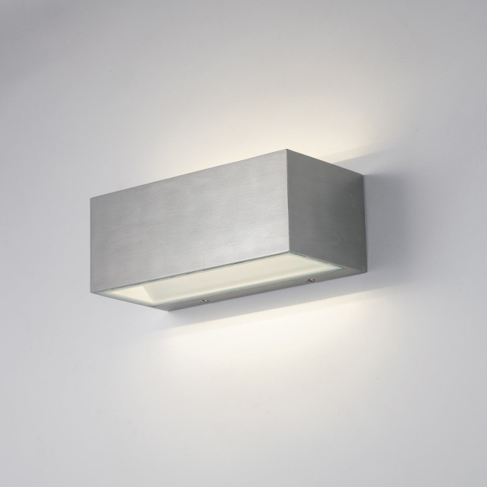 Applique da esterno LED 18W biemissione CCT 3000-4000K IP54 nichel Intec TWIN