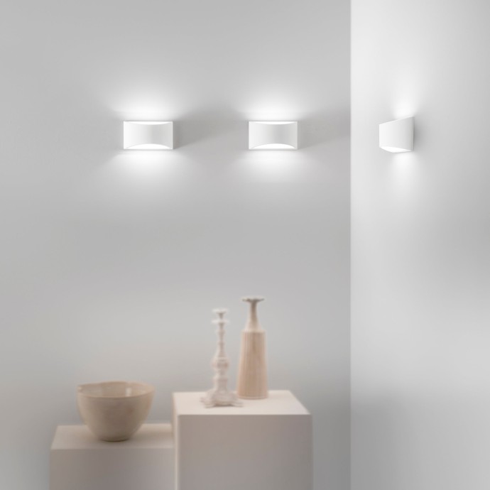 Applique da interno in gesso bianco verniciabile G9 IP20 Luce Ambiente e Design ASTRON
