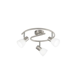 Sospensione Spot 3 luci E14 in metallo nichel con diffusori in vetro FAN Europe MITO - foto 2