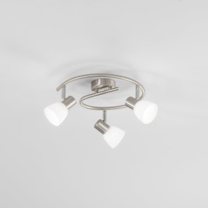 Sospensione Spot 3 luci E14 in metallo nichel con diffusori in vetro FAN Europe MITO - foto 3