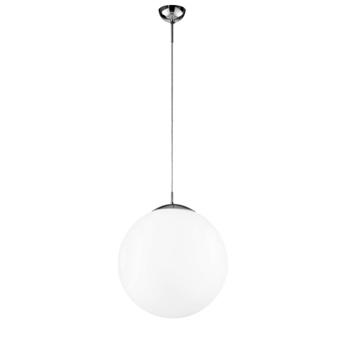 Sospensione CITY bianca vetro 35 cm E27 metallo cromato Luce Ambiente e Design