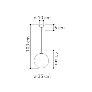 Sospensione CITY bianca vetro 35 cm E27 metallo cromato Luce Ambiente e Design - foto 3