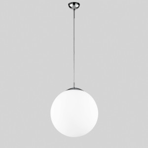 Sospensione CITY bianca vetro 35 cm E27 metallo cromato Luce Ambiente e Design - foto 4