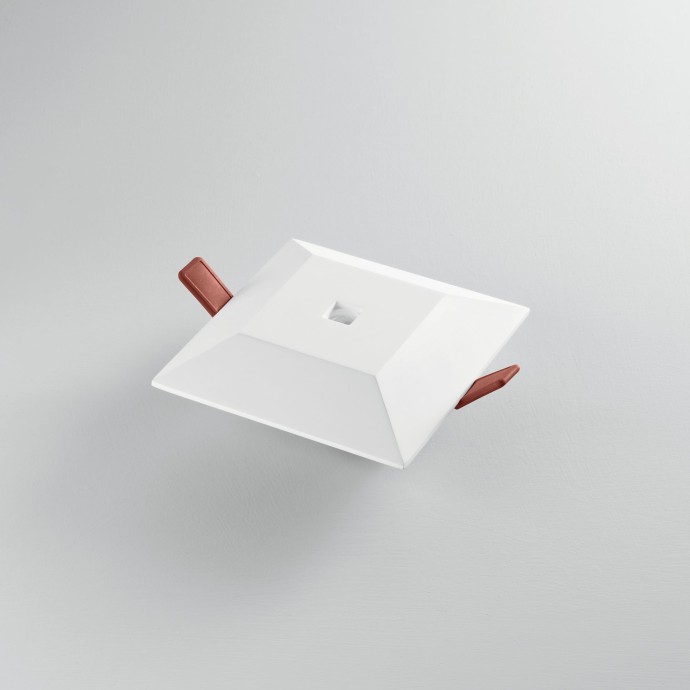 Faretto da incasso LED quadrato in gesso bianco verniciabile 4,5W 3000K Intec HALL