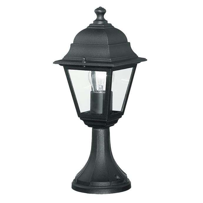 Lanterna da esterno nera E27 IP44 con diffusore in vetro Intec ROMA