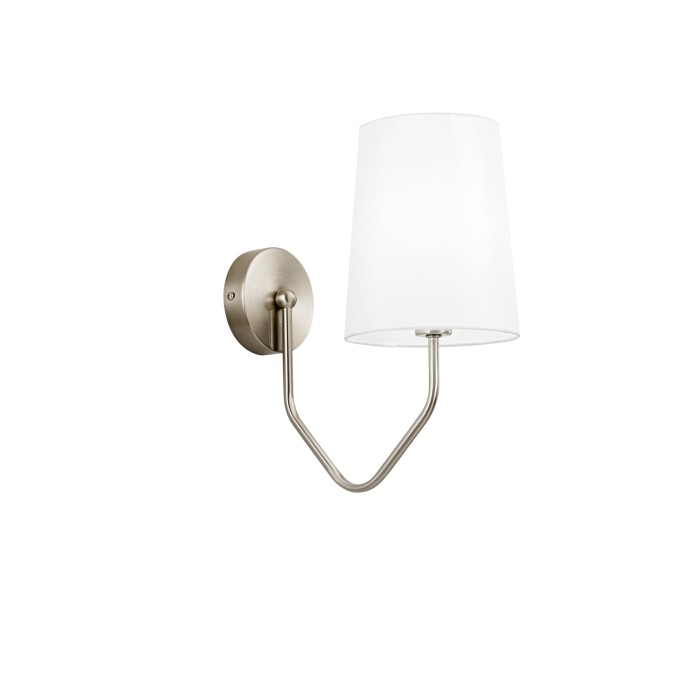 Applique da interno E14 nichel con paralume bianco Luce Ambiente e Design Sally