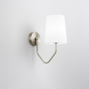 Applique da interno E14 nichel con paralume bianco Luce Ambiente e Design Sally - foto 2
