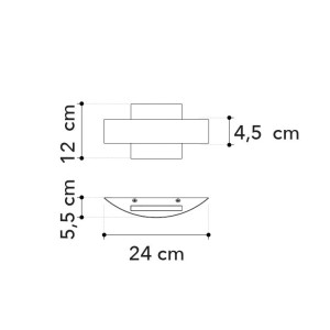 Applique LED da interno 12W 4000K bianca in vetro Luce Ambiente e Design TRESOR - foto 3