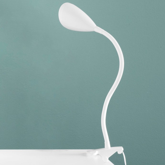 Lampada da lettura LED orientabile con pinza 4000K bianca Luce Ambiente e Design HEGEL
