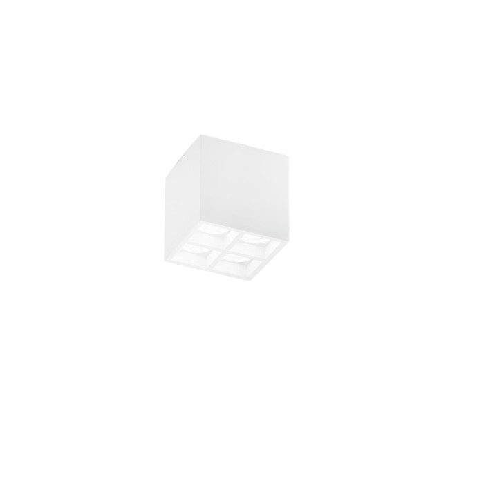 Plafoniera in gesso bianco verniciabile 4 luci GU10 IP20 Luce Ambiente e Design HAPIS