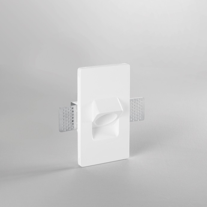 Faretto da incasso in gesso quadrato GU10 bianco con staffa regolabile Intec ESTRO