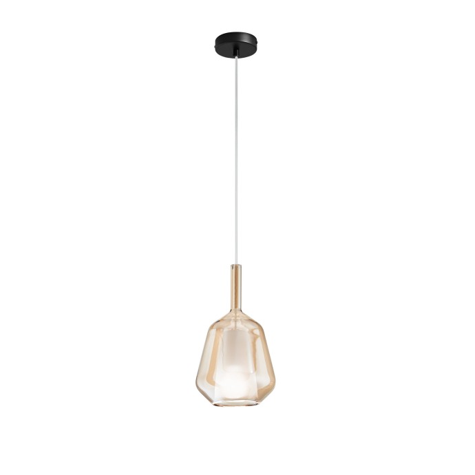 Lampada a sospensione in vetro ambra Ø 18 cm E27 Luce Ambiente e Design PIREX