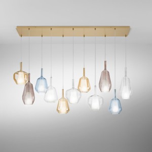 Lampada a sospensione in vetro ambra Ø 18 cm E27 Luce Ambiente e Design PIREX - foto 4