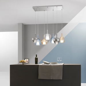 Lampada a sospensione in vetro ambra Ø 18 cm E27 Luce Ambiente e Design PIREX - foto 5