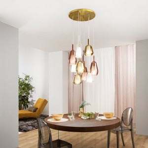 Lampada a sospensione in vetro ambra Ø 18 cm E27 Luce Ambiente e Design PIREX - foto 6