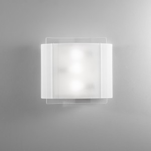 Plafoniera in Vetro Bianco E27 3 Luci IP20 RIGHE Luce Ambiente e Design - foto 3