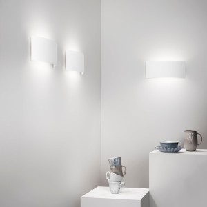 Applique da interno bianca in gesso verniciabile, 2 luci G9, MOOD Luce Ambiente e Design - foto 4