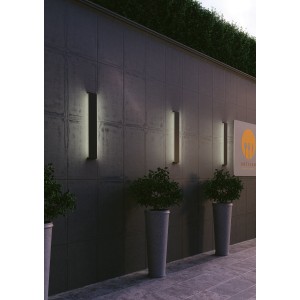 Applique da esterno LED 2x6W 4000K IP65 antracite Intec Ribbon biemissione - foto 3
