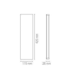 Applique da esterno LED 2x6W 4000K IP65 antracite Intec Ribbon biemissione - foto 4