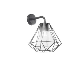Applique da esterno E27 IP44 in metallo nero con vetro Intec Mandala - foto 3