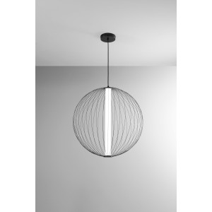 Lampada a Sospensione LED 36W CCT 2700-4000K Ø60cm Nero Sextant Luce Ambiente e Design - foto 2