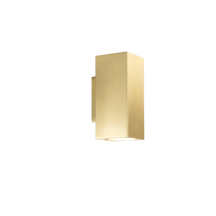 Applique da interno quadrata biemissione oro GU10 2 luci Luce Ambiente e Design Duduk