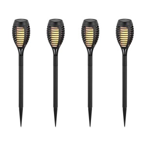 Lampada LED Solare Torcia con Picchetto 1W 2200K IP44 Nero 4 pezzi V-TAC VT-724 - foto 2