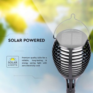 Lampada LED Solare Torcia con Picchetto 1W 2200K IP44 Nero 4 pezzi V-TAC VT-724 - foto 7