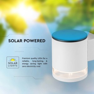 Applique LED Solare da Esterno 1W 3000K IP54 Cilindrica Bianca V-TAC VT-1139 - foto 6