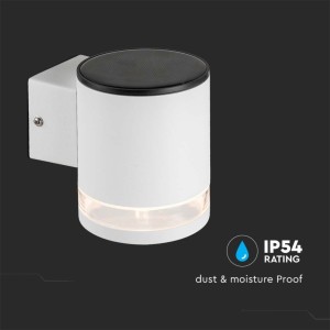 Applique LED Solare da Esterno 1W 3000K IP54 Cilindrica Bianca V-TAC VT-1139 - foto 7