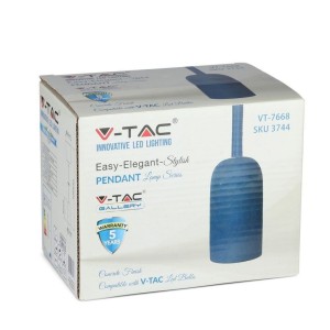 Lampadario a Sospensione in Calcestruzzo Blu E27 max 60W V-TAC VT-7668-BL - foto 2