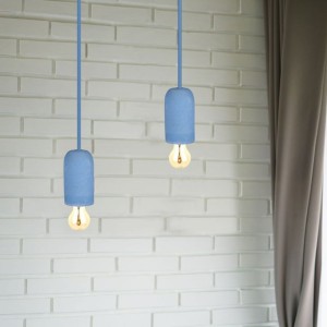 Lampadario a Sospensione in Calcestruzzo Blu E27 max 60W V-TAC VT-7668-BL - foto 4