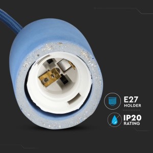 Lampadario a Sospensione in Calcestruzzo Blu E27 max 60W V-TAC VT-7668-BL - foto 6