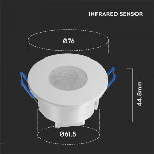 Sensore di movimento PIR 360° a incasso 8m 600W LED IP20 bianco V-TAC VT-81041 - foto 5