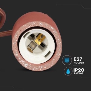 Lampadario a Sospensione in Calcestruzzo Rosso E27 Max 60W V-TAC VT-7668-R - foto 7