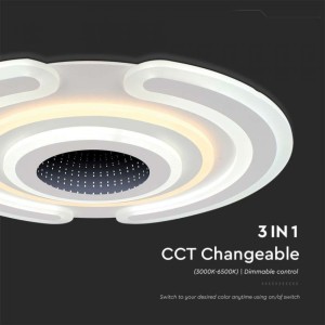 Lampadario LED 95W dimmerabile con telecomando 3000K+6000K a plafone bianco V-TAC VT-7960 - foto 4