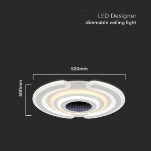 Lampadario LED 95W dimmerabile con telecomando 3000K+6000K a plafone bianco V-TAC VT-7960 - foto 7