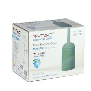 Lampadario a Sospensione in Calcestruzzo Verde E27 Max 60W IP20 V-TAC VT-7668-GN - foto 2