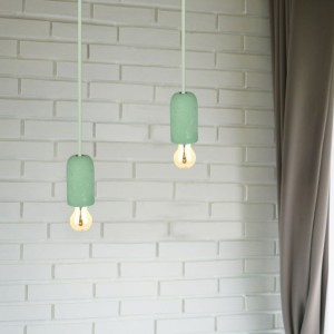 Lampadario a Sospensione in Calcestruzzo Verde E27 Max 60W IP20 V-TAC VT-7668-GN - foto 4
