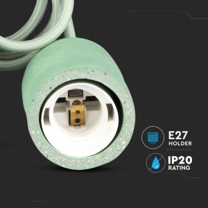 Lampadario a Sospensione in Calcestruzzo Verde E27 Max 60W IP20 V-TAC VT-7668-GN - foto 7
