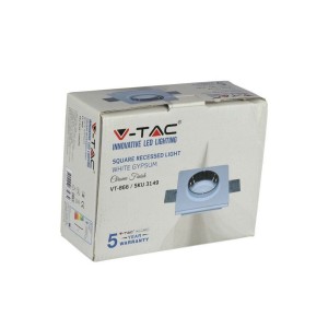 Portafaretto LED da incasso quadrato GU10 GU5.3 bianco cromato V-TAC VT-866-CSQ - foto 5
