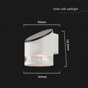 Applique LED Solare da Esterno 1W 3000K IP54 Cilindrica Bianca V-TAC VT-1138 - foto 9