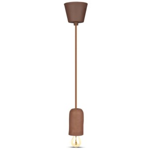 Lampadario a Sospensione Cilindro in Calcestruzzo Marrone E27 60W V-TAC VT-7668-BR - foto 6