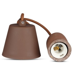 Lampadario a Sospensione Cilindro in Calcestruzzo Marrone E27 60W V-TAC VT-7668-BR - foto 7