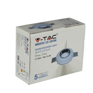 Portafaretto LED da incasso rotondo GU10 Ø103 mm cromato in gesso V-TAC VT-866-CRD - foto 2