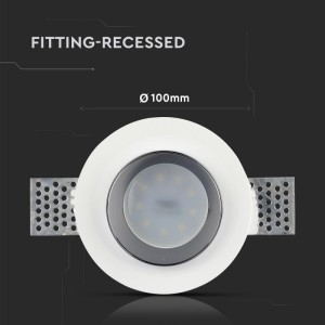 Portafaretto LED da incasso rotondo GU10 Ø103 mm cromato in gesso V-TAC VT-866-CRD - foto 8