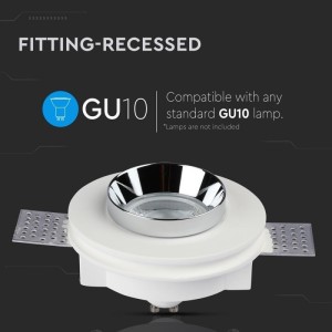 Portafaretto LED da incasso rotondo GU10 Ø103 mm cromato in gesso V-TAC VT-866-CRD - foto 9