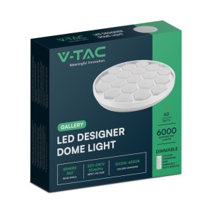 Plafoniera LED 60W rotonda 3000K-6500K CCT con telecomando, bianca, V-TAC VT-8569 - foto 3