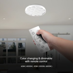 Plafoniera LED 60W rotonda 3000K-6500K CCT con telecomando, bianca, V-TAC VT-8569 - foto 6